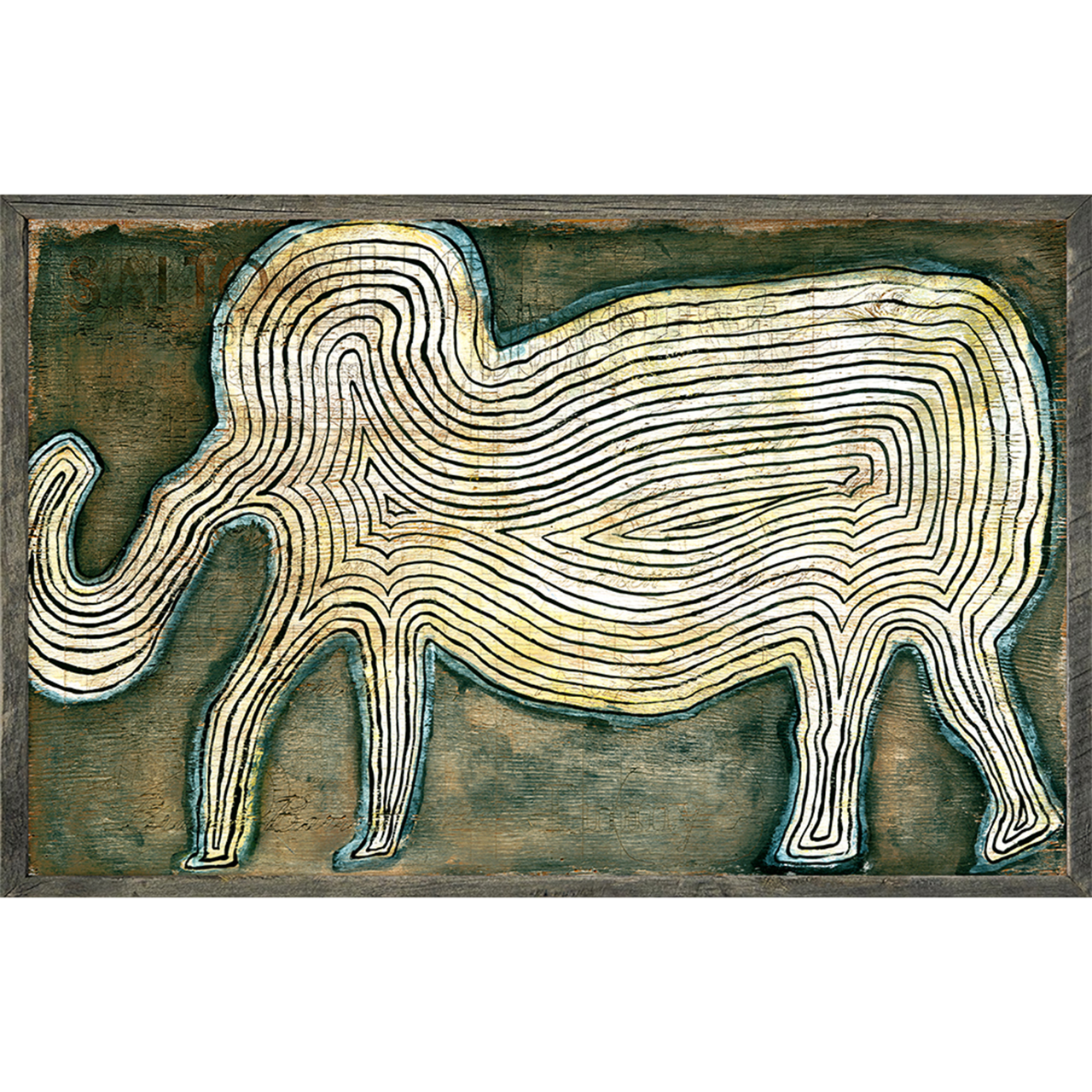 Elephant in The Room (Grey Wood) - Art Print