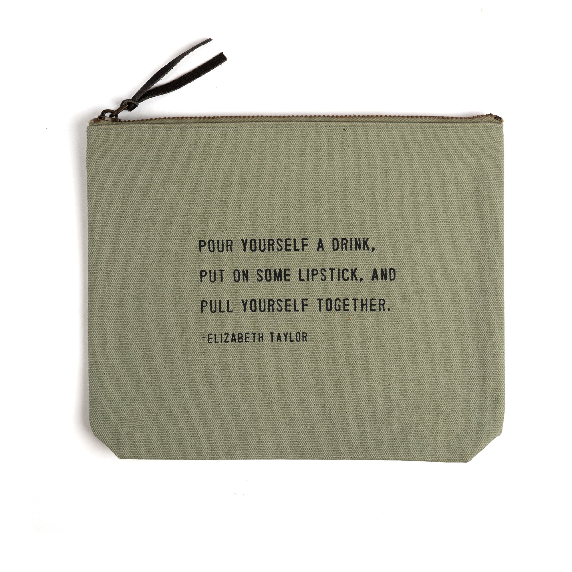 Pull Yourself Together (Elizabeth Taylor) Canvas Zip Bag- Mint