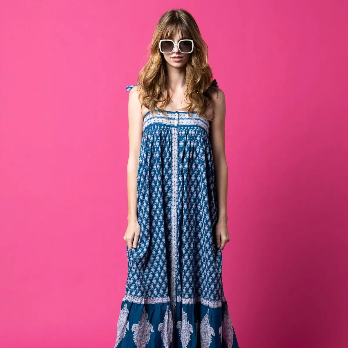 Riley Dress, Lavender/Blue