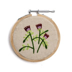 Purple Flowers Embroidery Hoop Collection - 4in