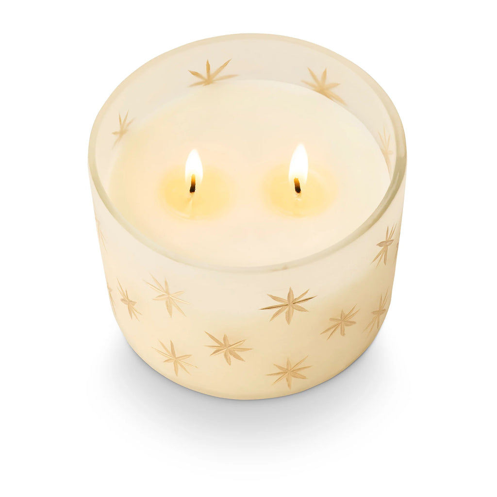 Winter White Frosted Star Glass