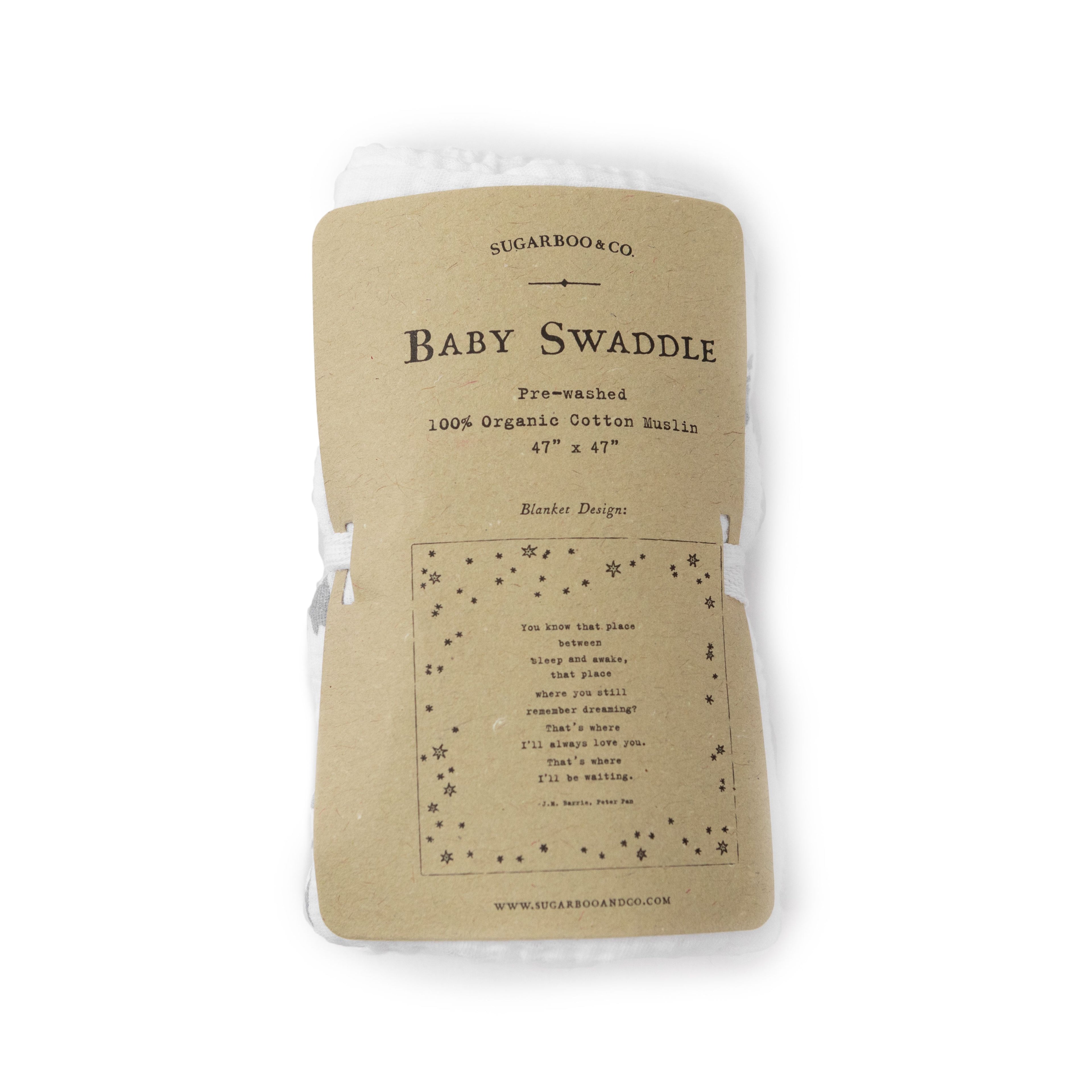 You Know That Place Between Sleep And Awake (Peter Pan) Swaddle Blanket 47”x47"