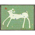 Girl Dog Art Print (Grey Wood)