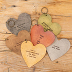 Make My Heart Happy Leather Heart Keychain - 3x3
