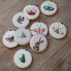 Butterfly Embroidery Hoop Collection - Blue & Magenta Wing - 4in