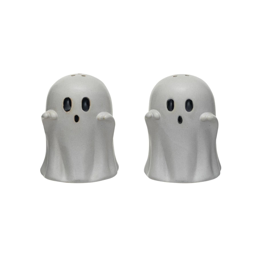 Stoneware Ghost Salt & Pepper Shaker Set