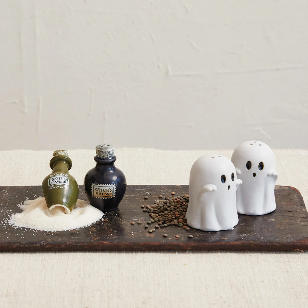 Stoneware Ghost Salt & Pepper Shaker Set