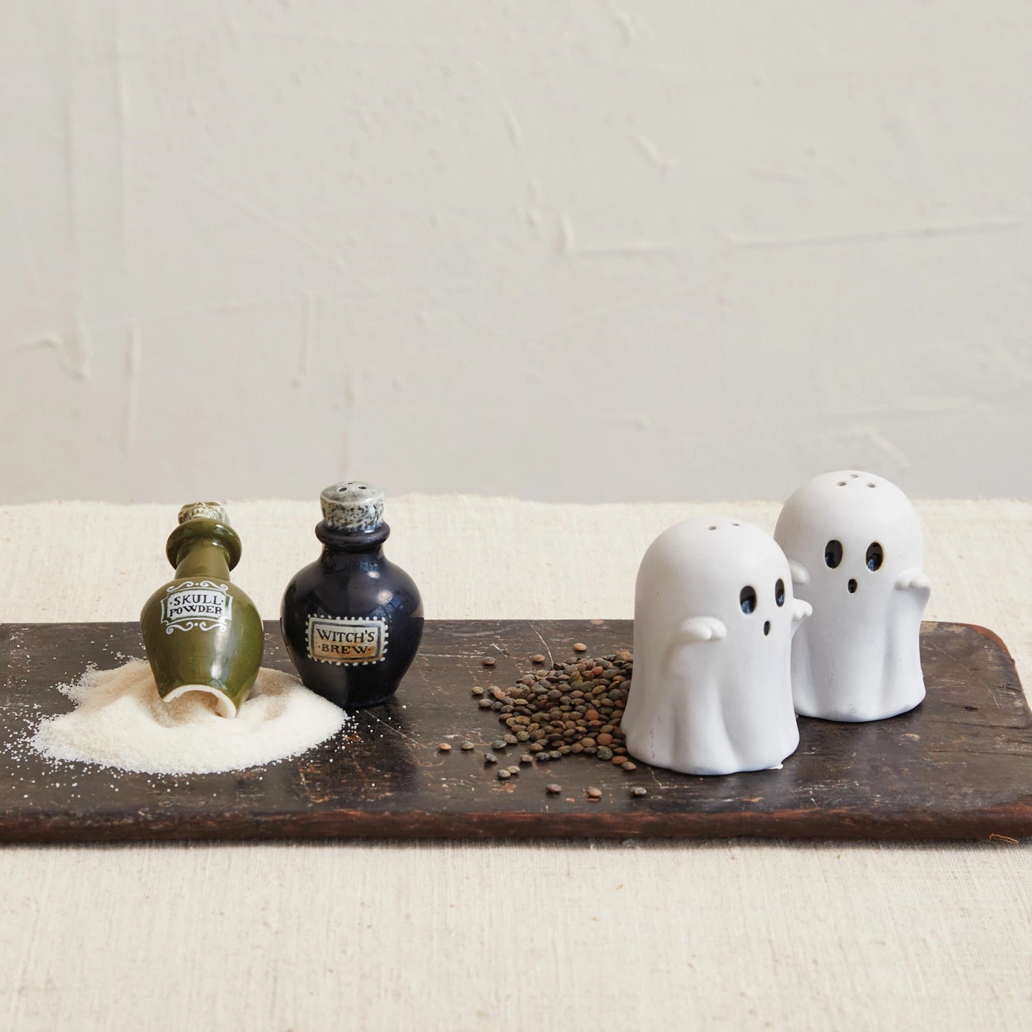 Stoneware Ghost Salt & Pepper Shaker Set