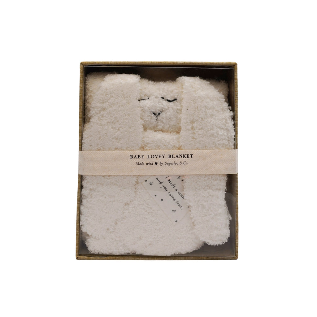 "I made a wish and you came true." Bunny Baby Lovey Blanket