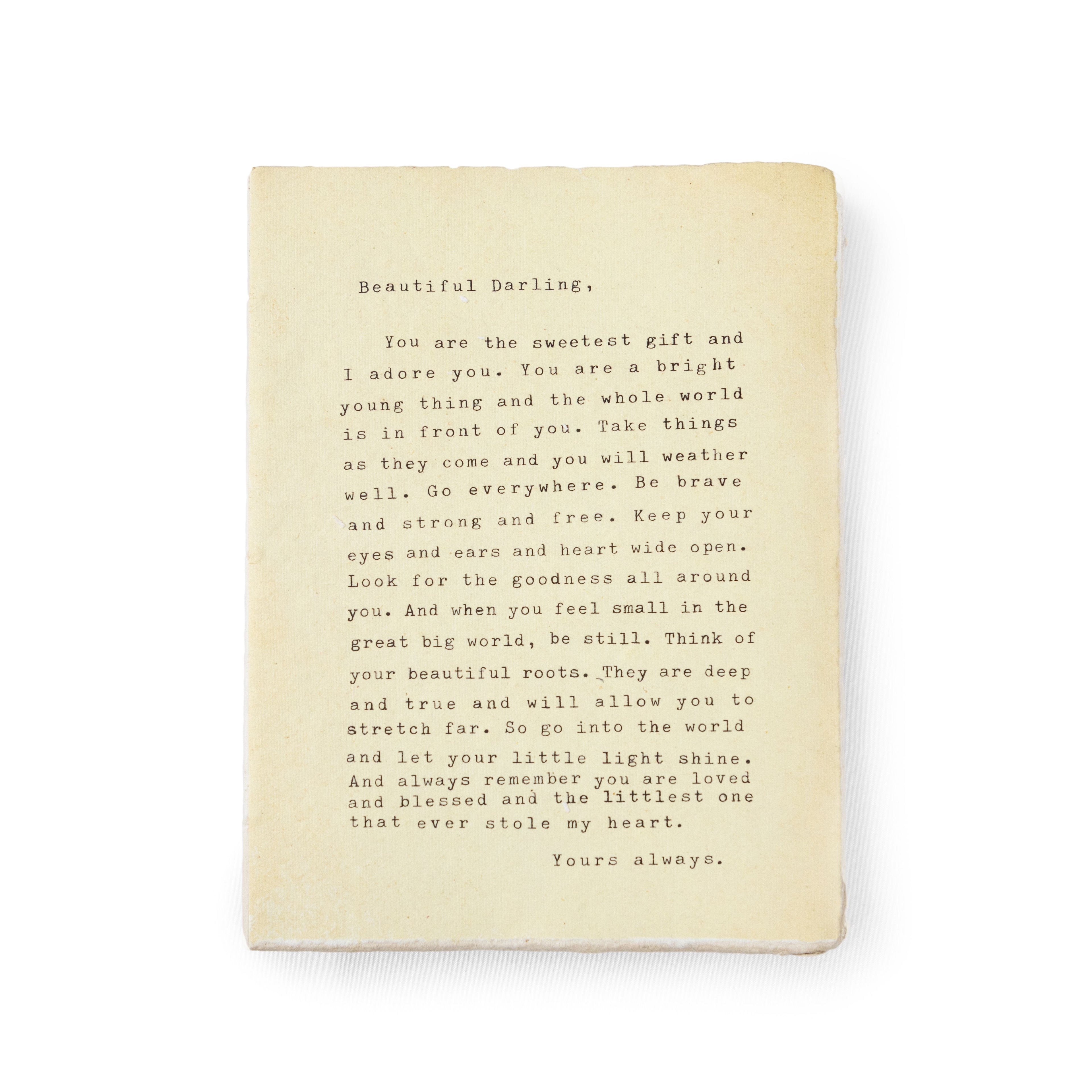 ***Letter for Sophie Deckled Edge Notebook - Cream