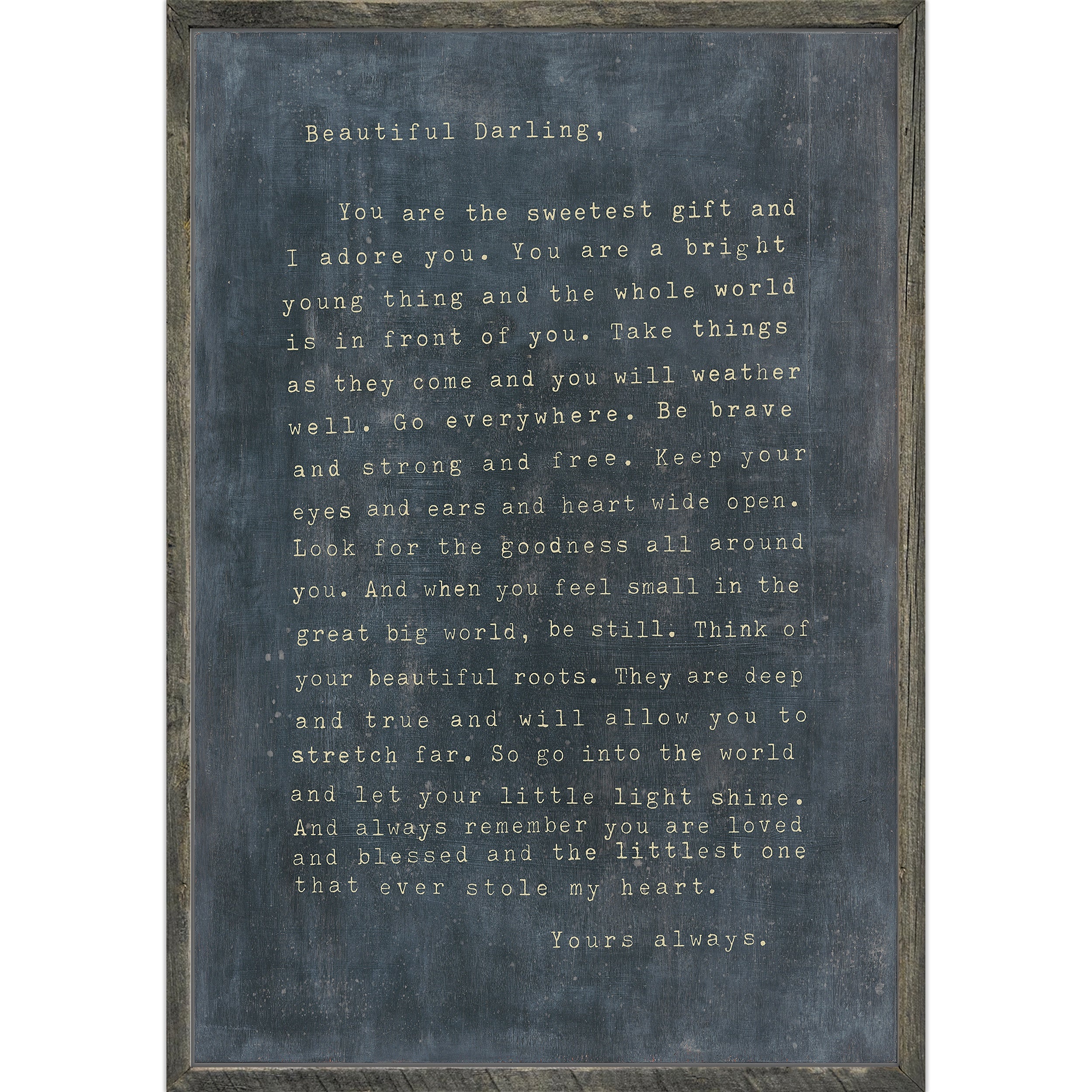 Letter for Sophie Art Print in Charcoal