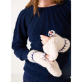 Sailor Love Whipstitch Mittens - Cream/Navy