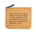 My Wish For You Canvas Zip Bag - Sunflower