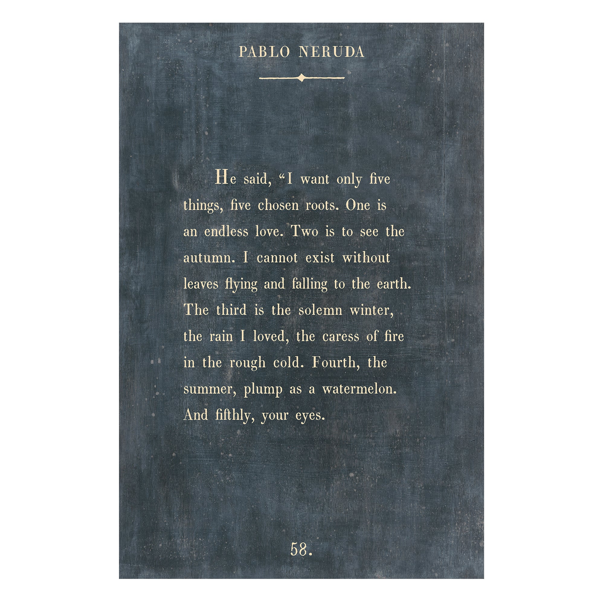 Pablo Neruda - Book Collection - Art Print