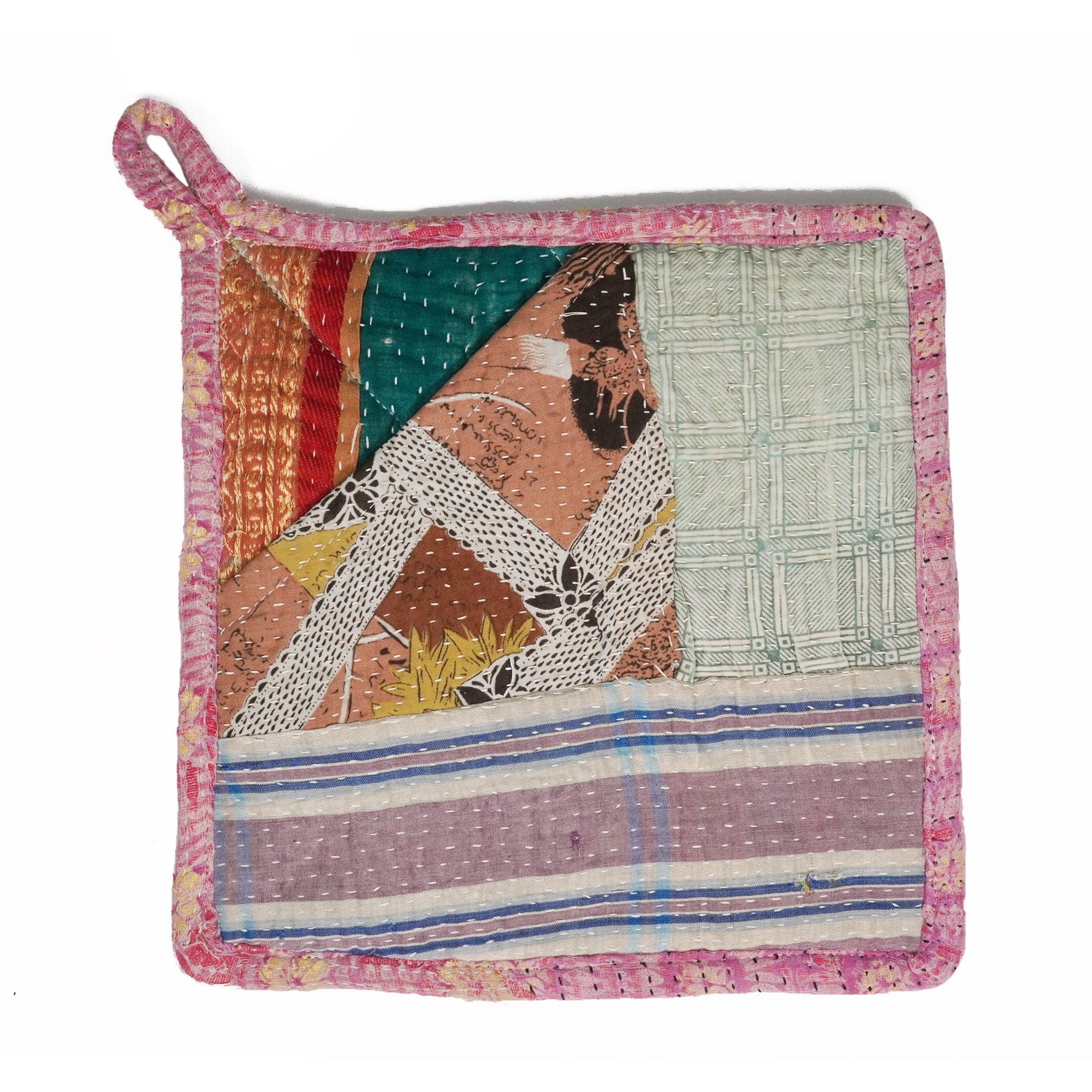 Kantha Stitched Potholder