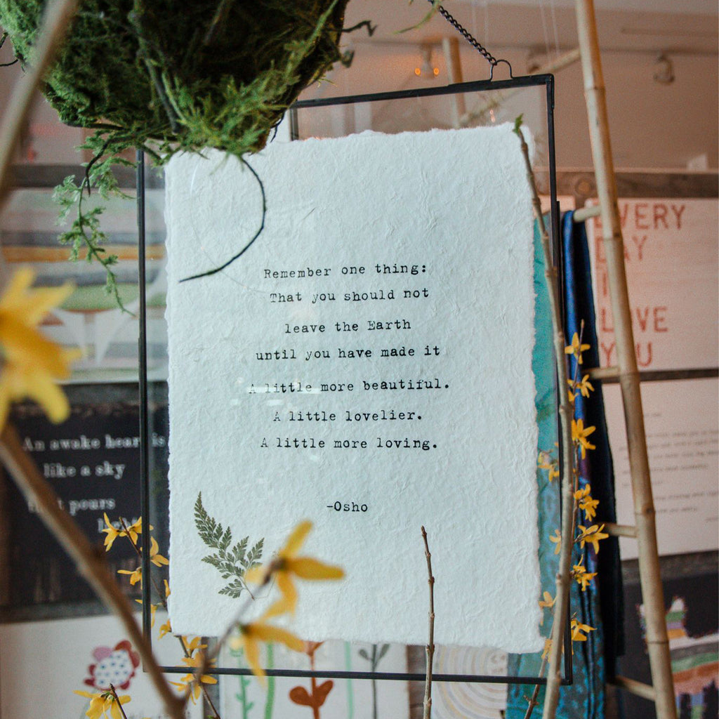 ***Remember One Thing Handmade Paper Print - 12x16