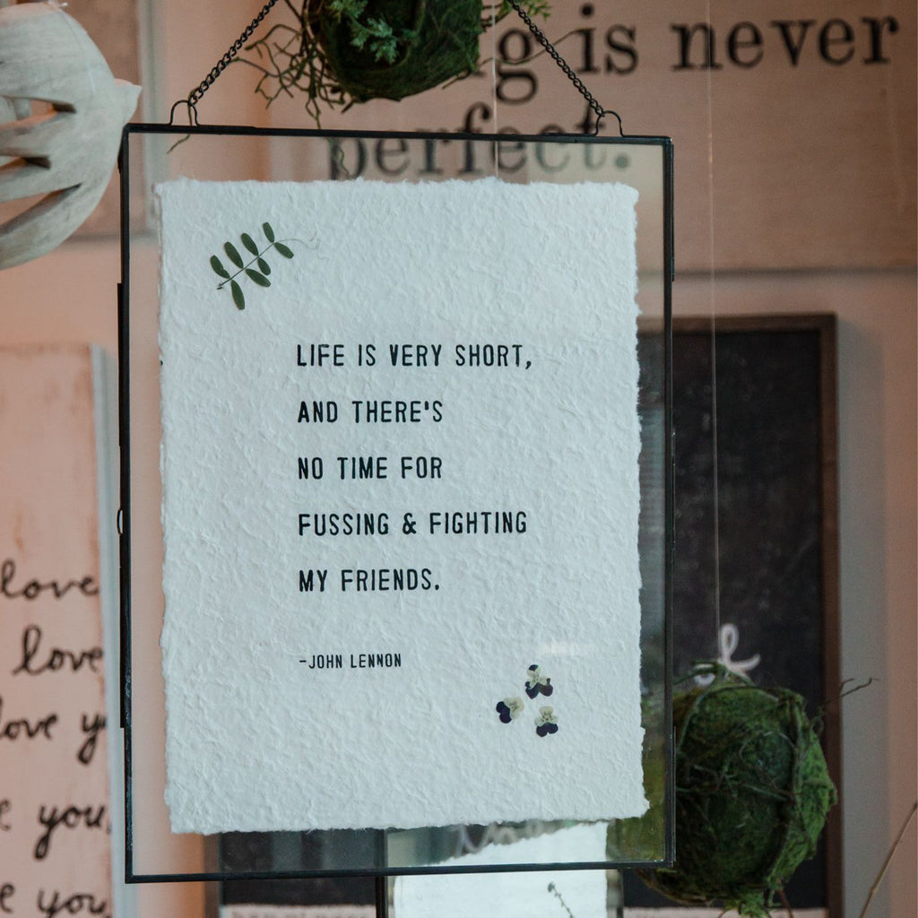 ***Life Is Very Short Handmade Paper Print - 12x16