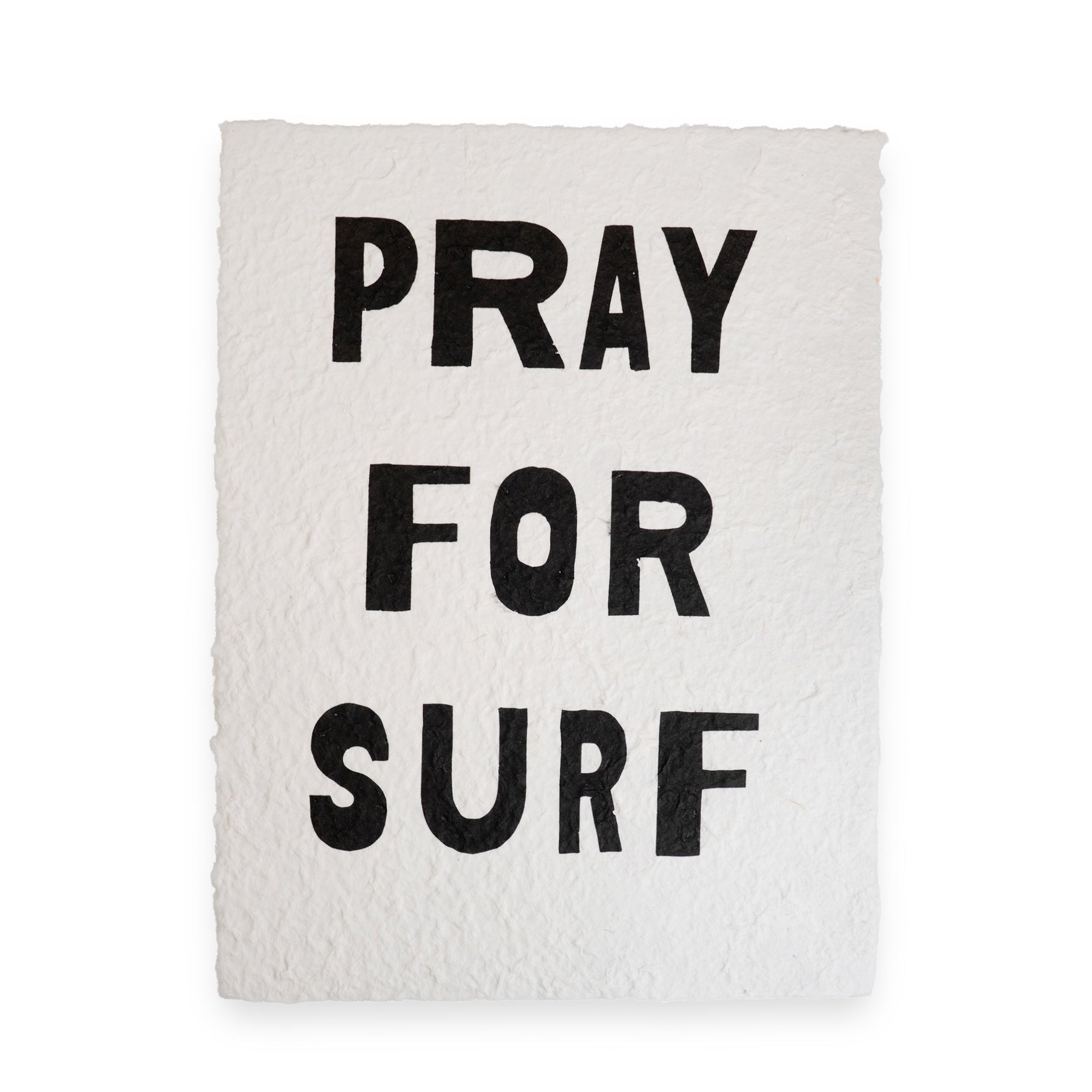 Pray for Surf Handmade Paper Print- 12"x16"