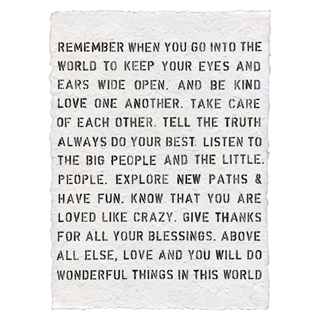 Remember When Handmade Paper Print - 12x16