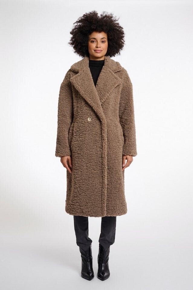 Teddy Double Breasted Coat, Toffee