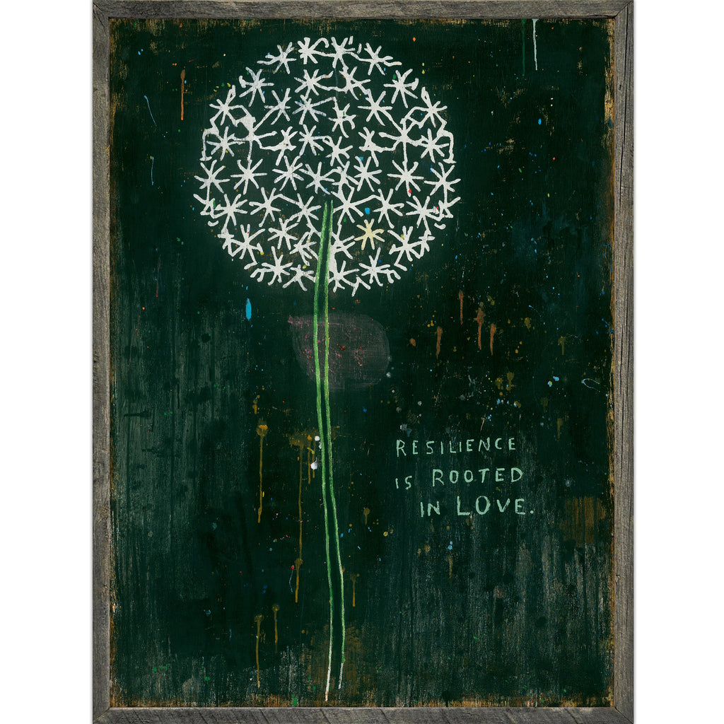 Resilience Is Rooted In Love Art Print - Grey Wood