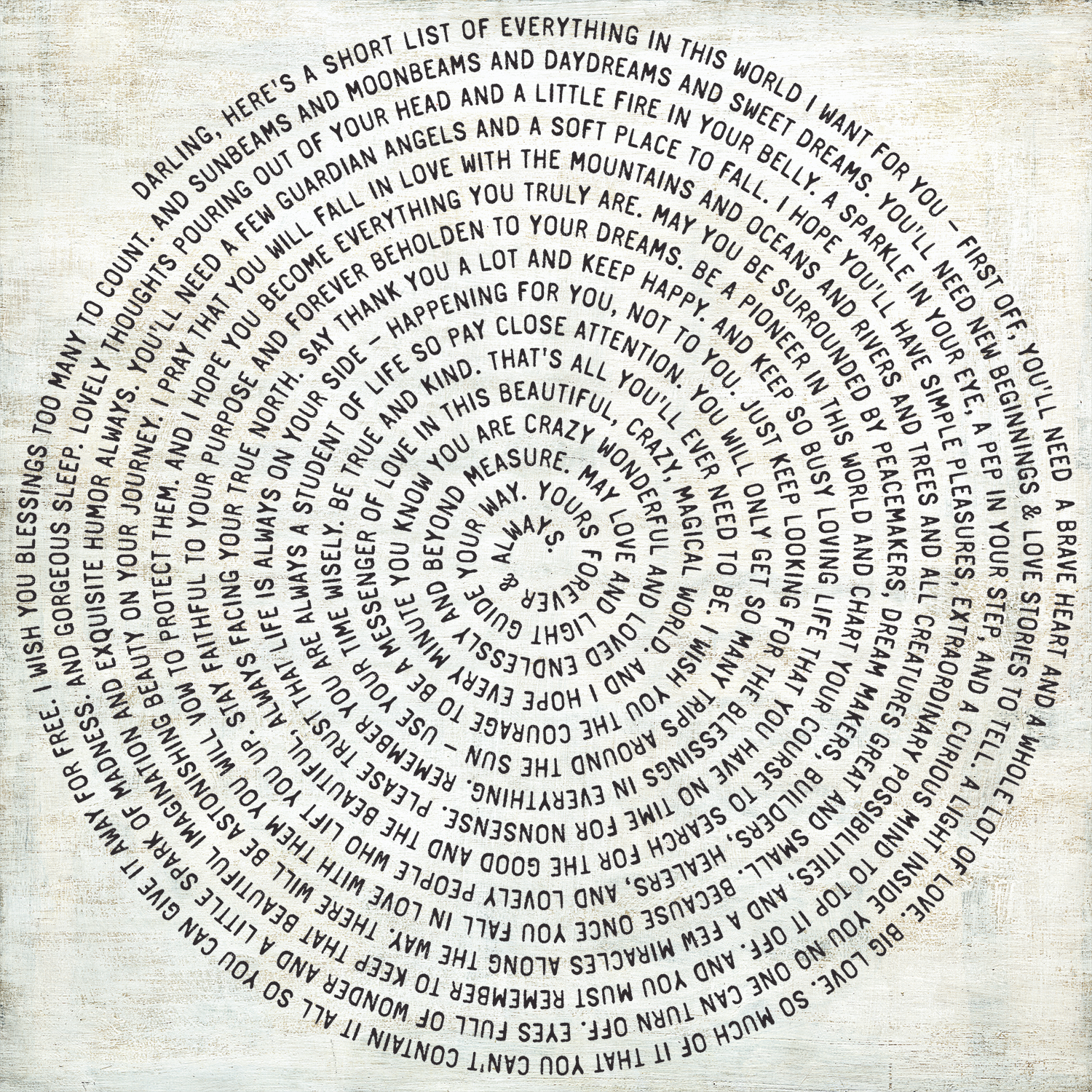 Darling, Here's A Short List Art Print in Black Font