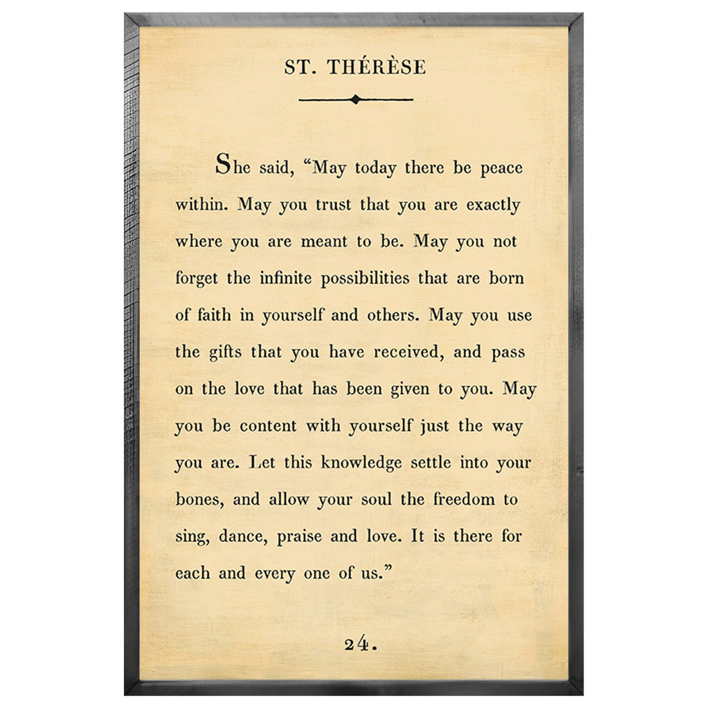 St. Therese - Book Collection (Grey Wood) - Art Print