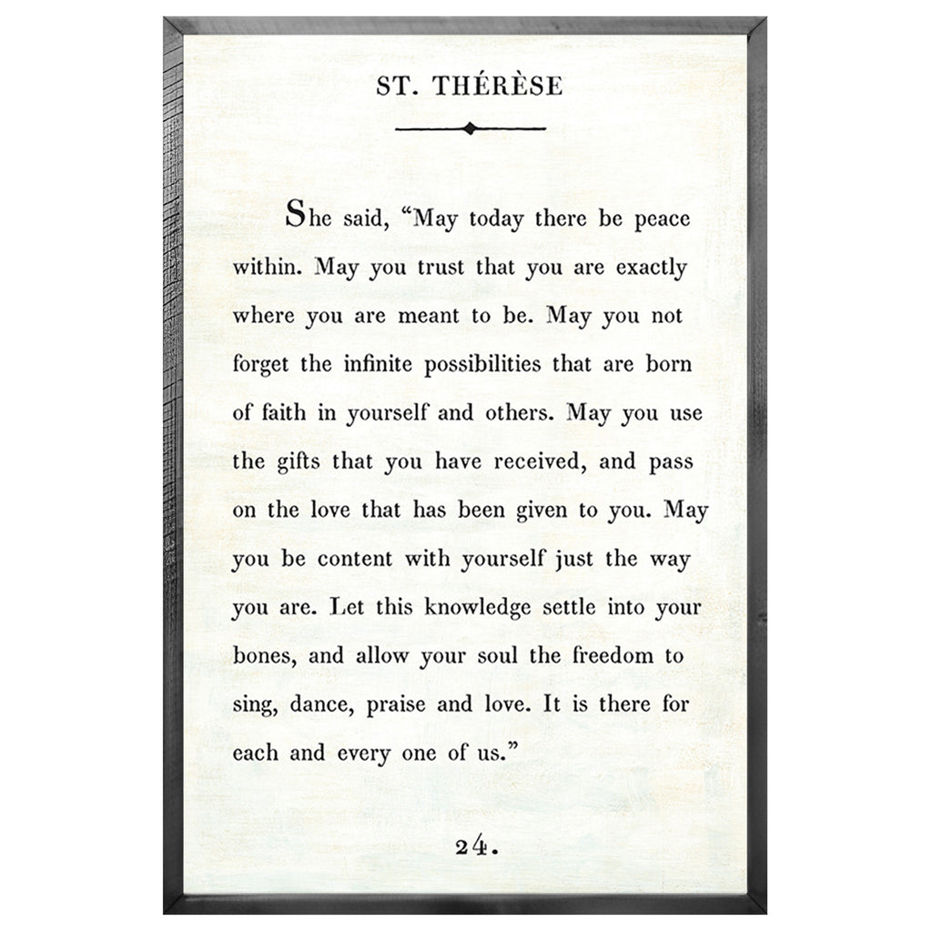 St. Therese - Book Collection (Grey Wood) - Art Print