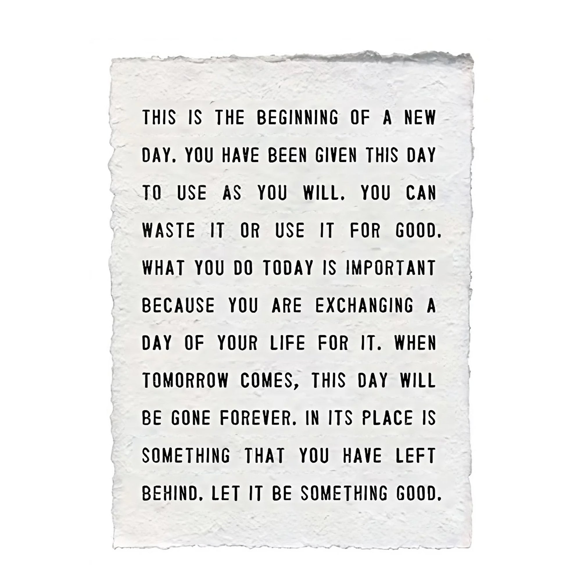 Handmade Paper Print - This is the Beginning - 12"x16
