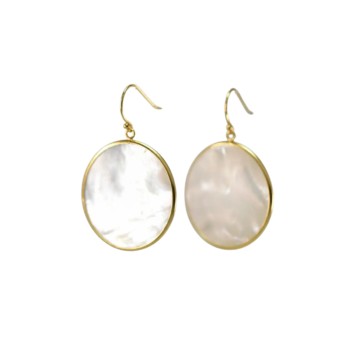 Round Mother of Pearl Earrings