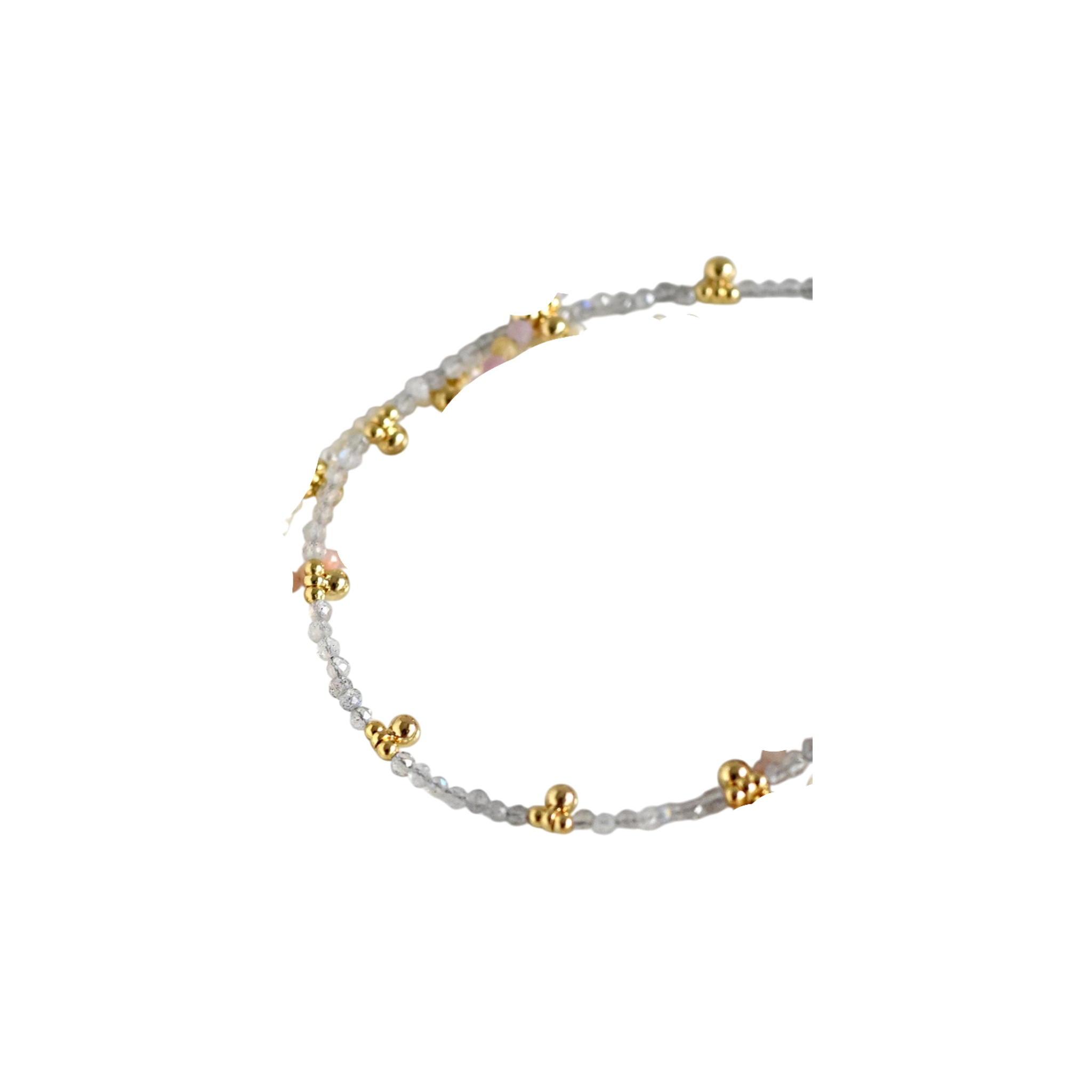Gold Beaded Multi-Dangle Bracelet