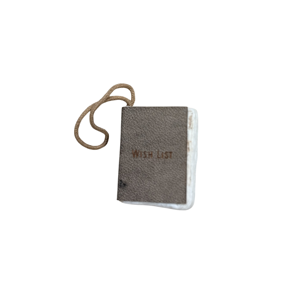 Wish List Little Book Ornament - Grey