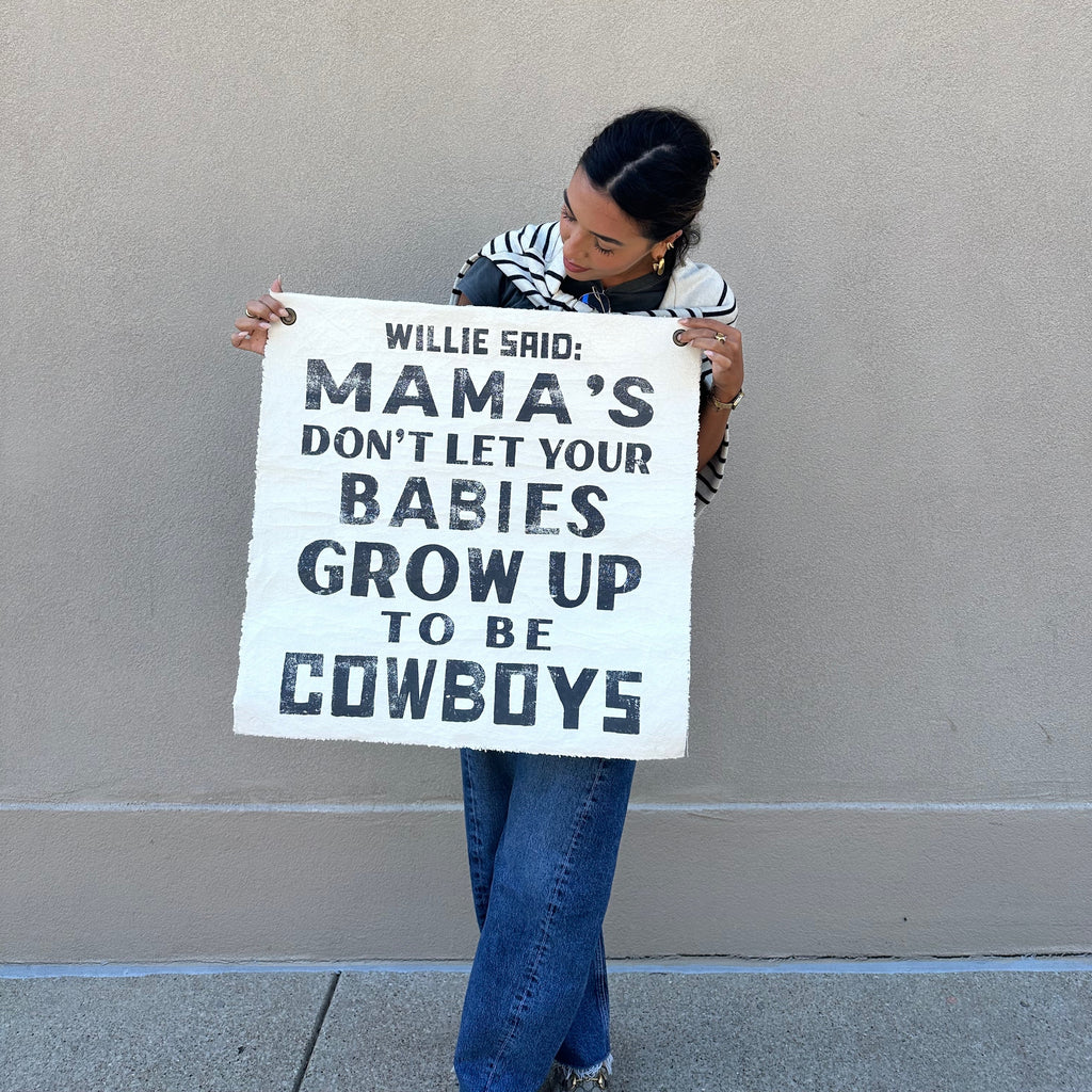 Willie Said Hand Painted Wall Tarp - 32x63