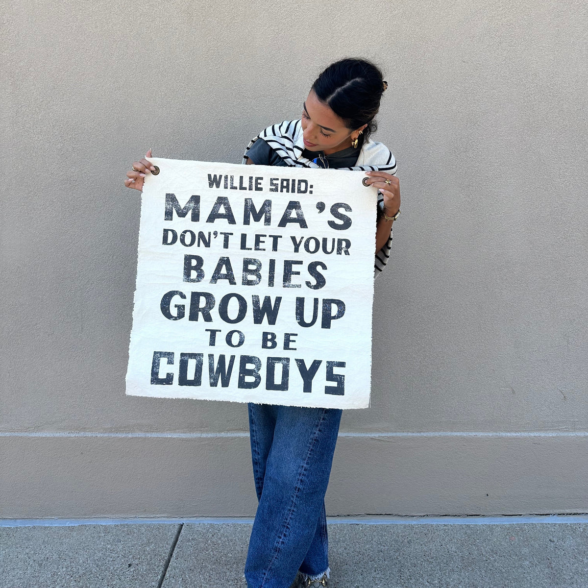 Willie Said Hand Painted Wall Tarp - 32x63