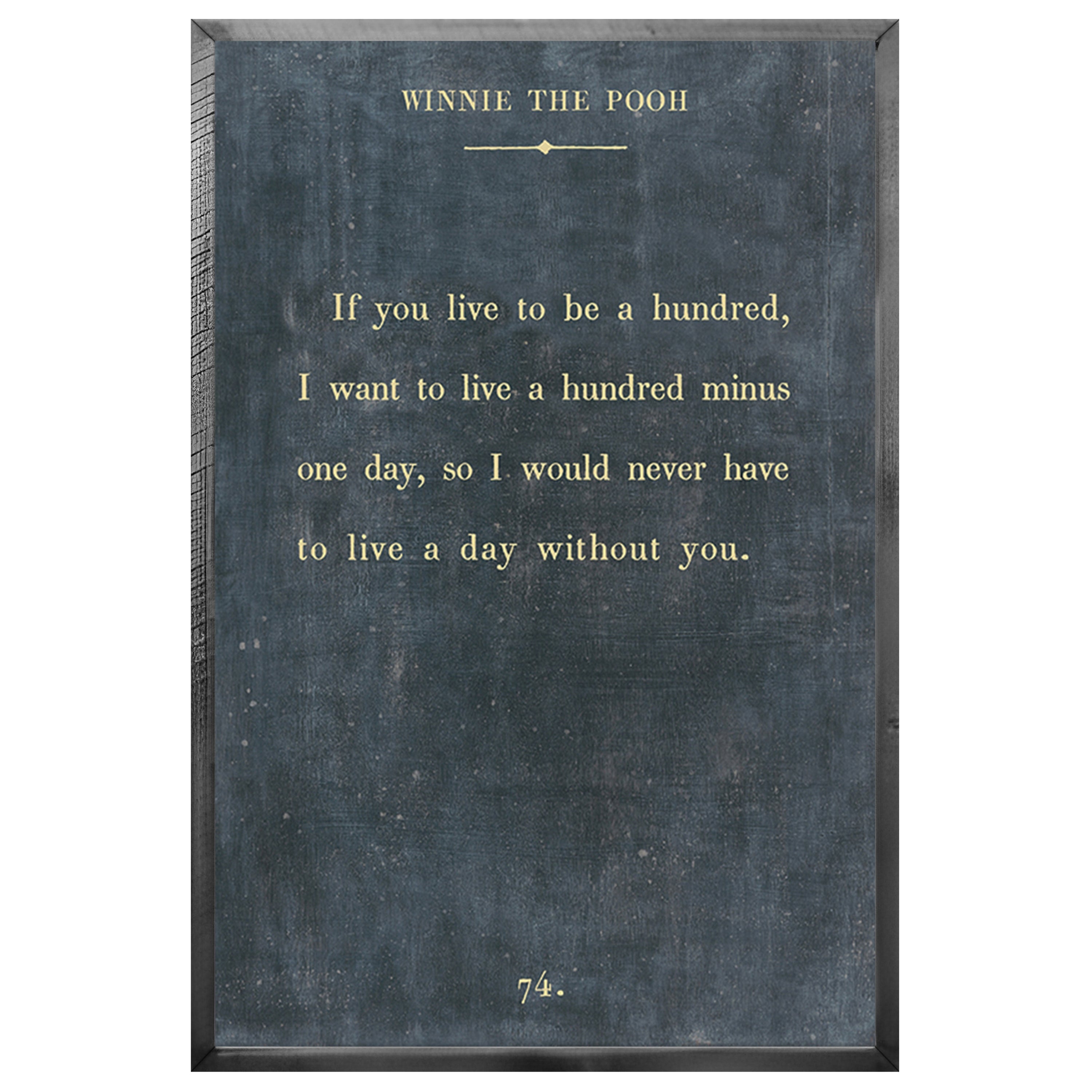 Winnie the Pooh - Book Collection (Grey Wood) - Art Print