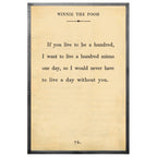 Winnie the Pooh Art Print - Grey Wood
