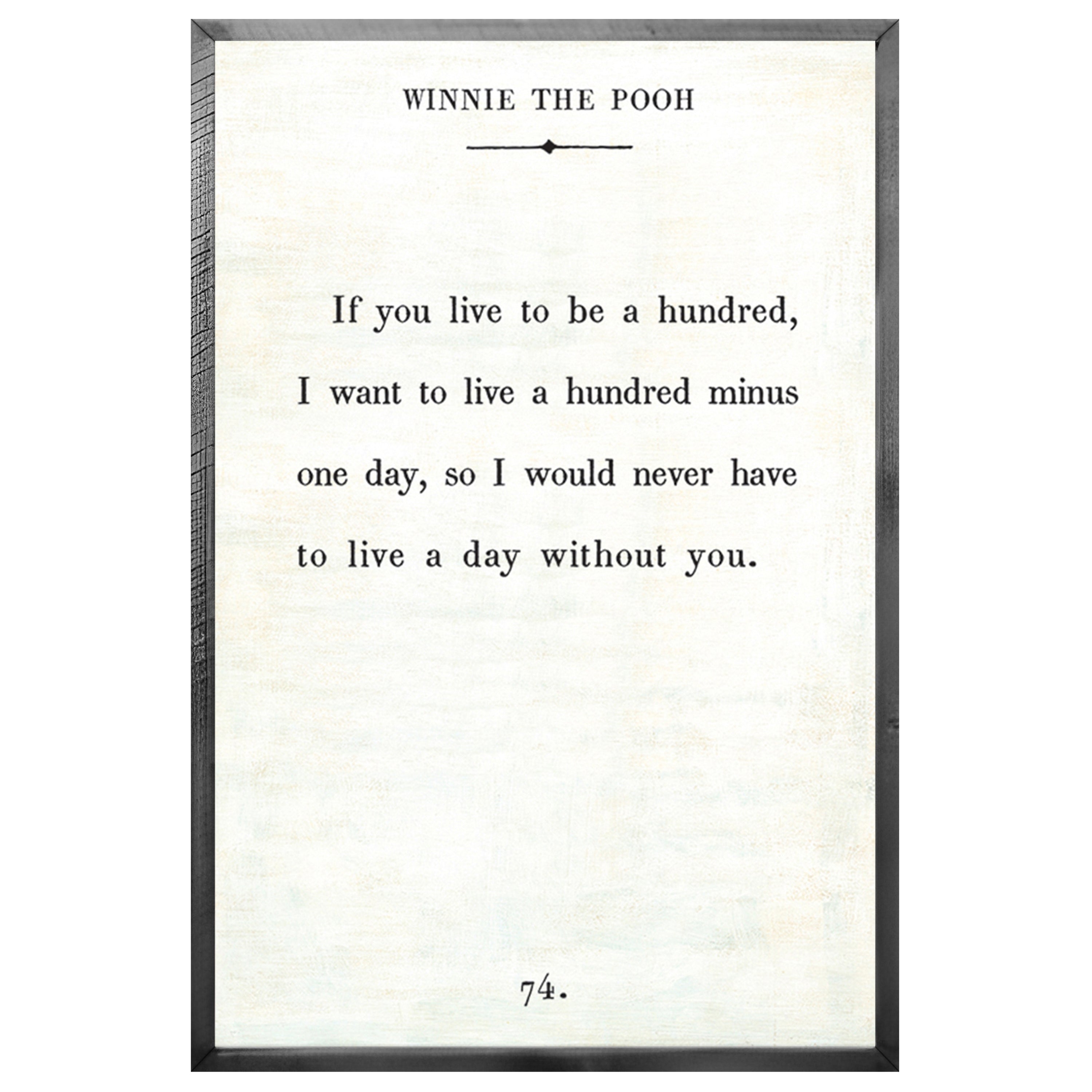 Winnie the Pooh - Book Collection (Grey Wood) - Art Print