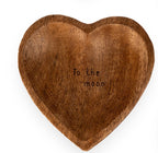 To The Moon Wood Heart Trinket Tray