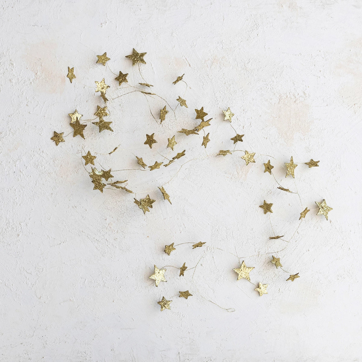 Glitter Paper Star Garland - Gold
