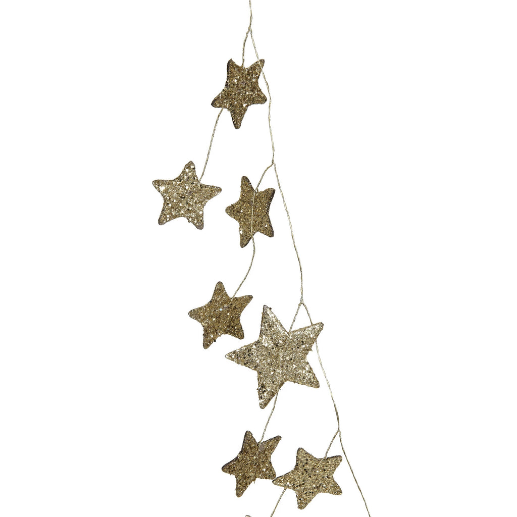 Glitter Paper Star Garland - Gold
