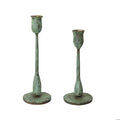 Hand-Forged Metal Taper Holder - Verdigris Finish