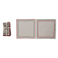 Woven Napkins with Stitched Edge & Ric Rac Trim - Set of 4
