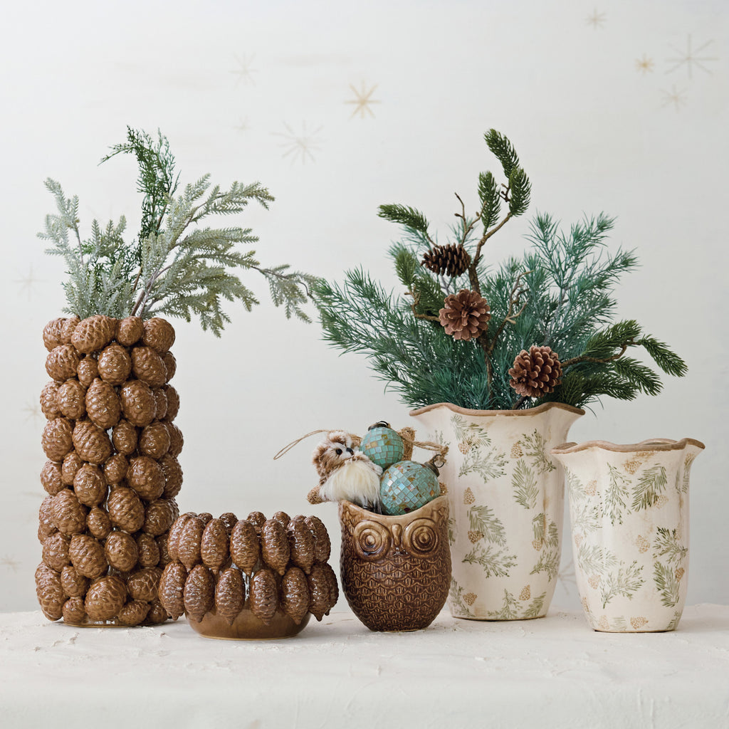 Stoneware Owl Shaped Planter