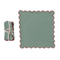 Green Gingham Cotton Napkins with Red Trim - Set of 4