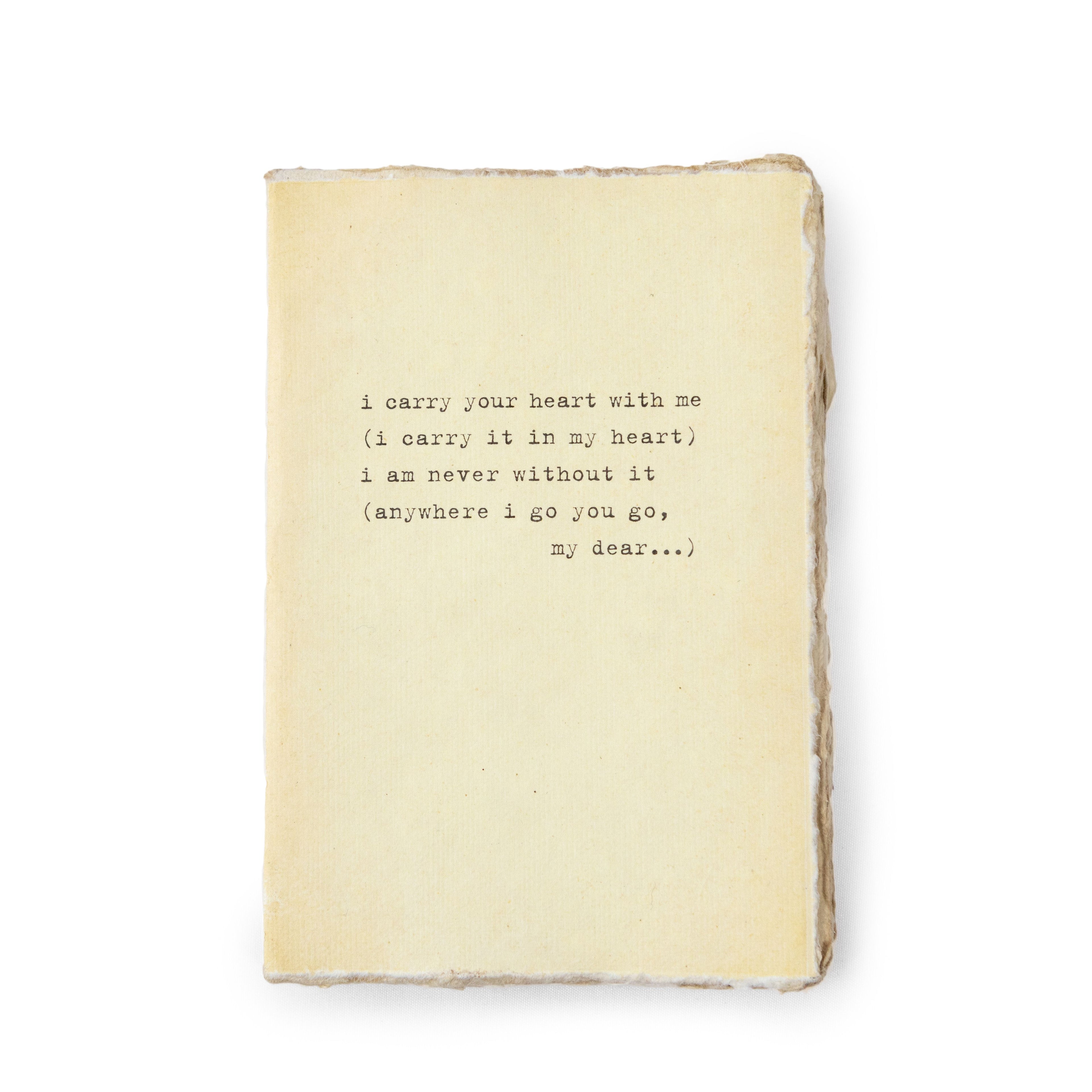 I Carry Your Heart Medium Deckled Edge Notebook
