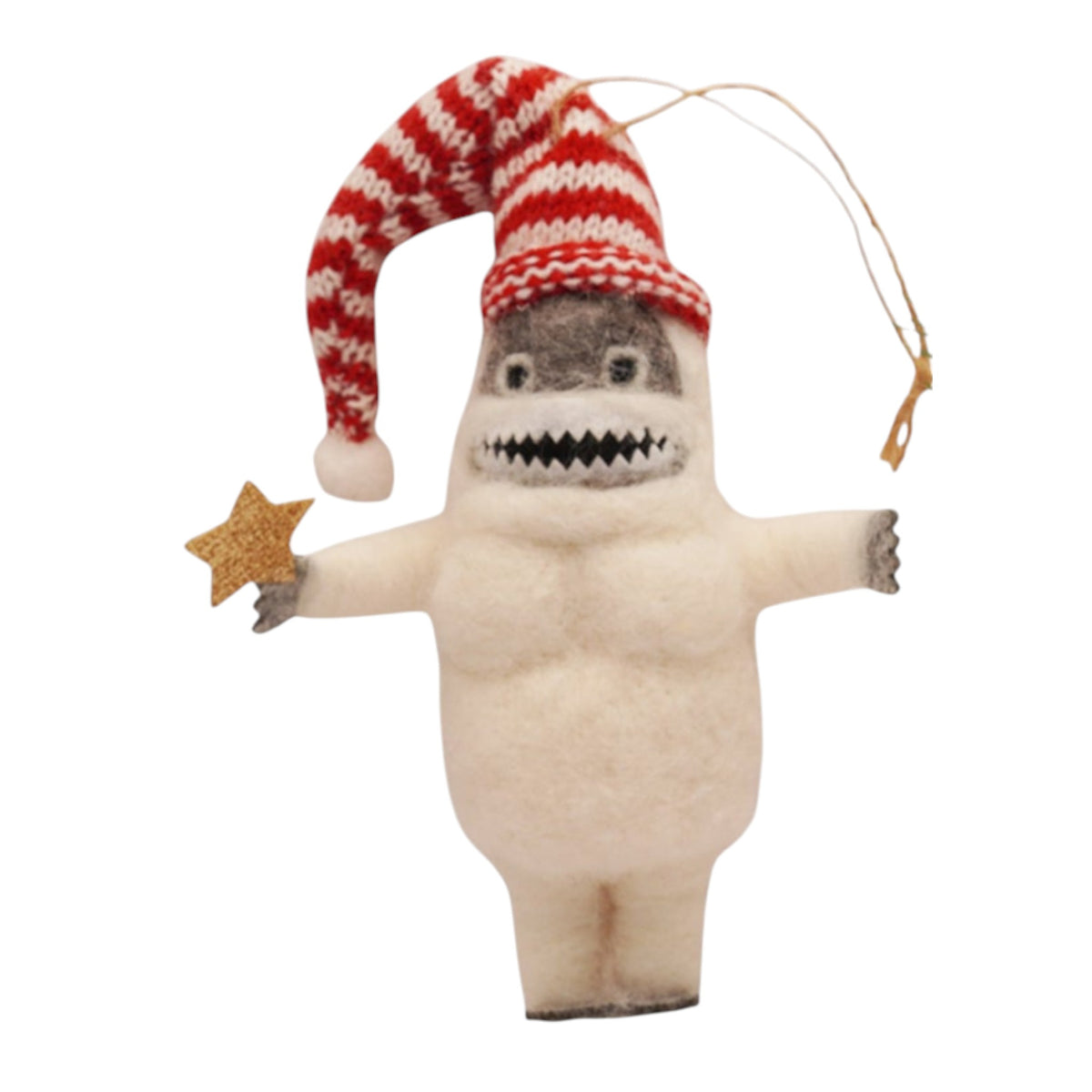 ****Felt Yeti with Striped Hat & Star Ornament