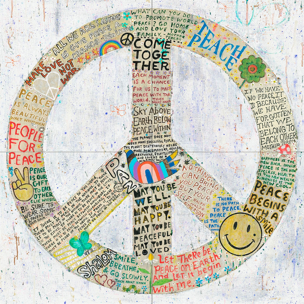 Choose Peace Art Print in White - Multi Panel